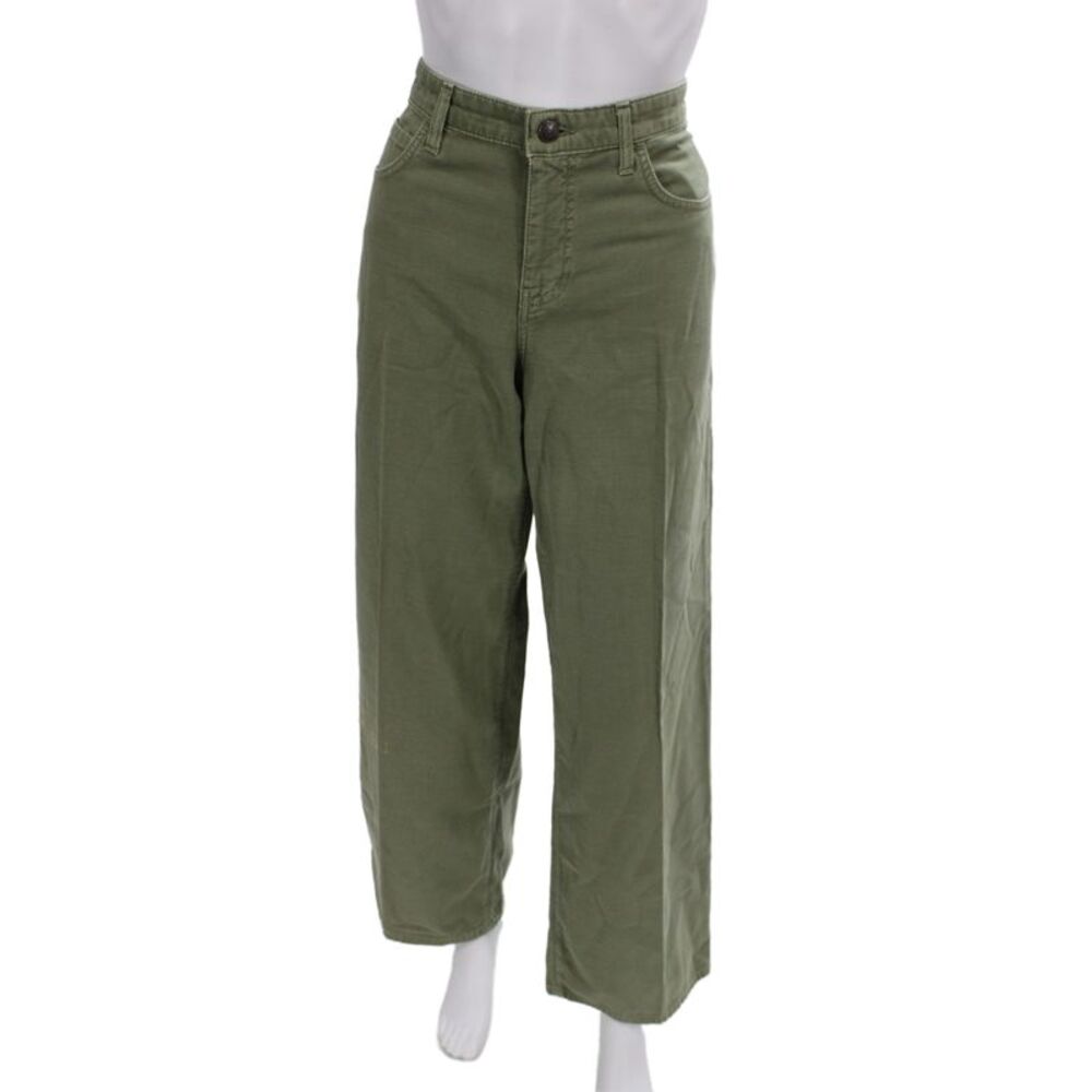 The Row Women Chino Pants Green 100% Cotton Button Inseam 32 Size 4
